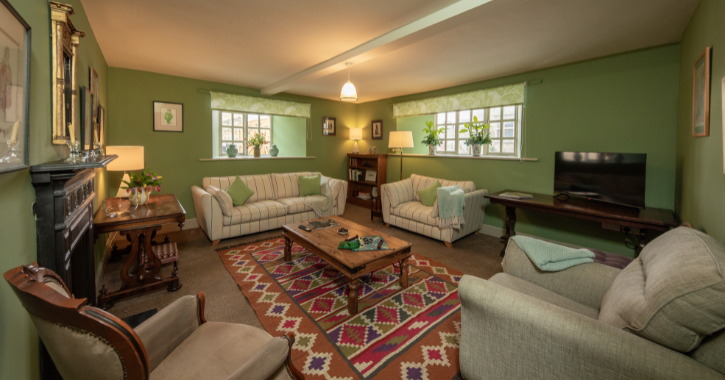 View of the living room inside one of the holiday cottage at Auckland Palace. 